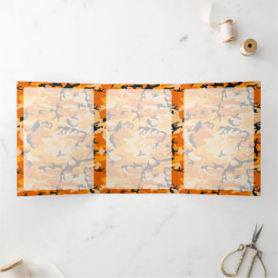 Tarjeta Tríptica Camo Naranja, Camuflaje, Militar, Ejército