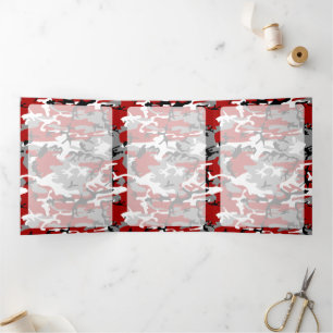 Tarjeta Tríptica Camo rojo y gris, Camuflaje, Militar, Ejército
