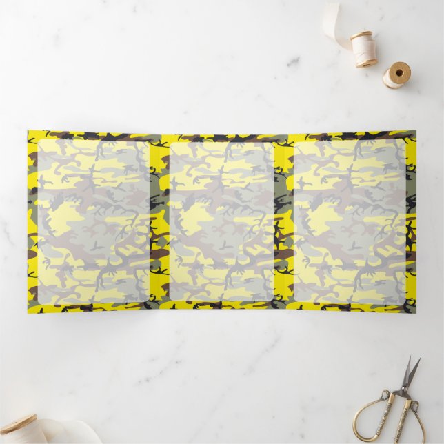 Tarjeta Tríptica Camuflaje amarillo y marrón, ejército (Interior)