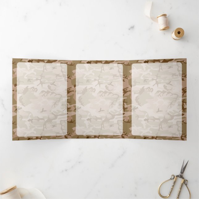 Tarjeta Tríptica Camuflaje del desierto, ejército, ejército (Interior)