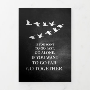 Tarjeta Tríptica Cita de Felicidad Si Quieres Ir Juntos
