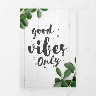 Tarjeta Tríptica Cita de Felicidad Solo Buenos Vibes