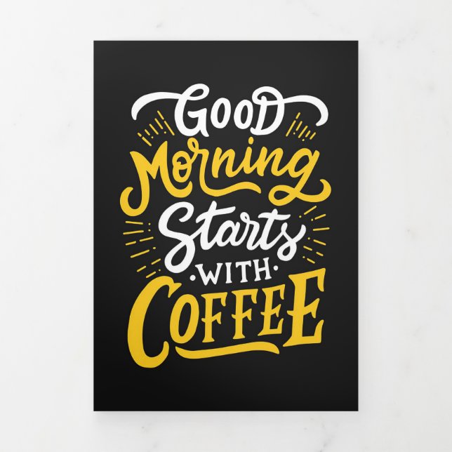 Tarjeta Tríptica Coffee Lover Buenos Días Empieza Con Café (Foto de portada)