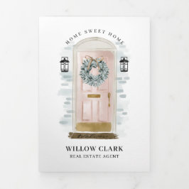 Tarjeta Tríptica Comercialización de propiedades inmobiliarias con 