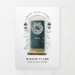 Tarjeta Tríptica Comercialización de propiedades inmobiliarias con 