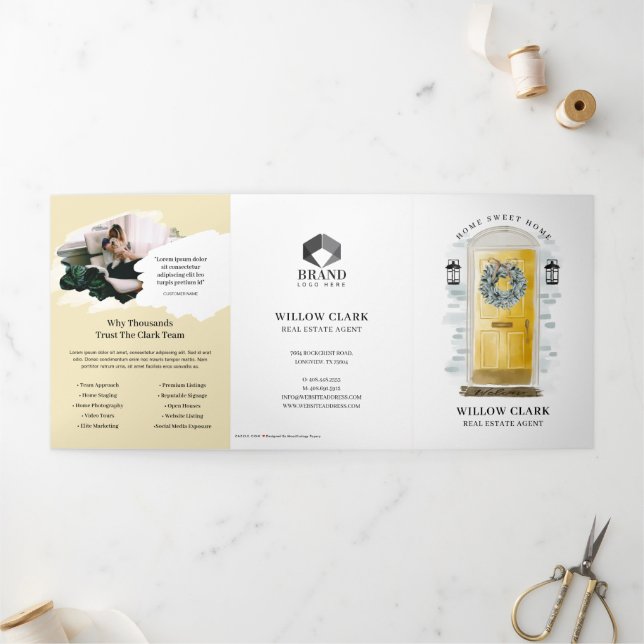 Tarjeta Tríptica Comercialización de propiedades inmobiliarias en c (Exterior)