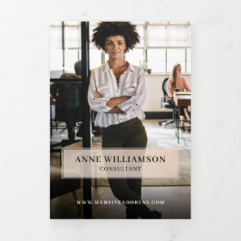 Tarjeta Tríptica Comercialización y ventas de negocios mínima y pro