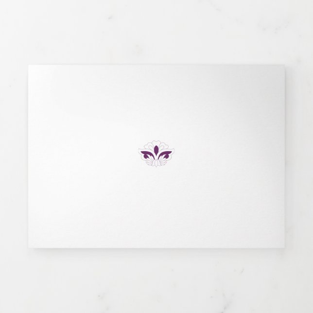 Tarjeta Tríptica Decoración magenta Reddish (Foto de portada)