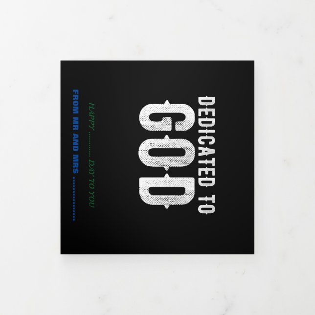 TARJETA TRÍPTICA DEDICADO AL TEXTO BLANCO DEL PERSONALIZABLE GUAY D (Foto de portada)