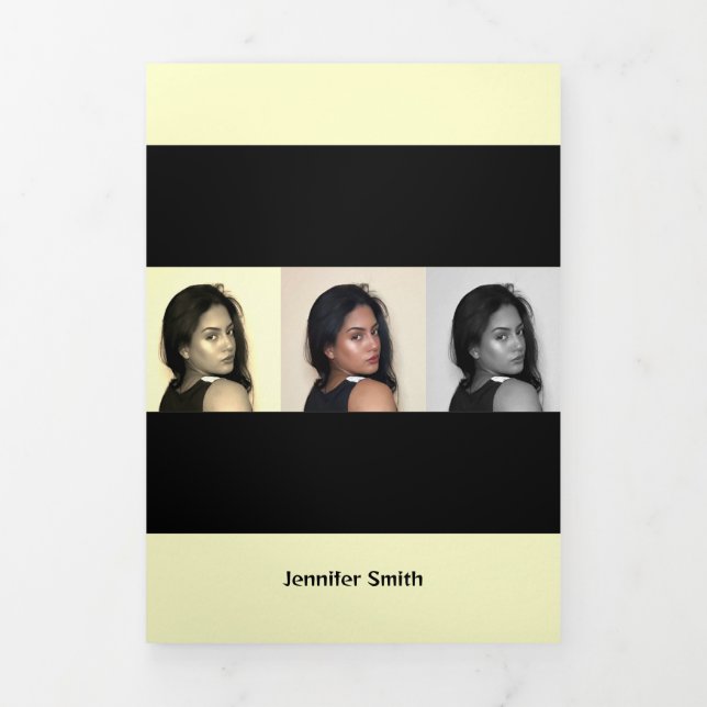 Tarjeta Tríptica Descripción general del artista moderno amarillo c (Foto de portada)