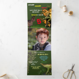 Tarjeta Tríptica Dinosaurios roar T-rex animales extinguidos niños 