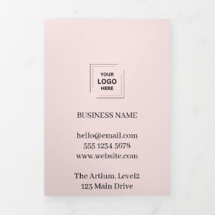 Tarjeta Tríptica Diseño de marca comercial profesional rosa rubor