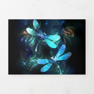 Tarjeta Tríptica Dragonflies