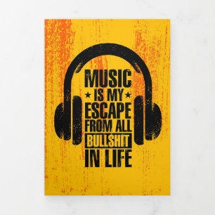 Tarjeta Tríptica El Arte De La Música Es Mi Escape