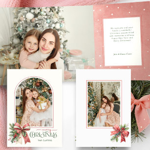 Tarjeta Tríptica Elegante Coqueta Arco Feliz Navidad Foto