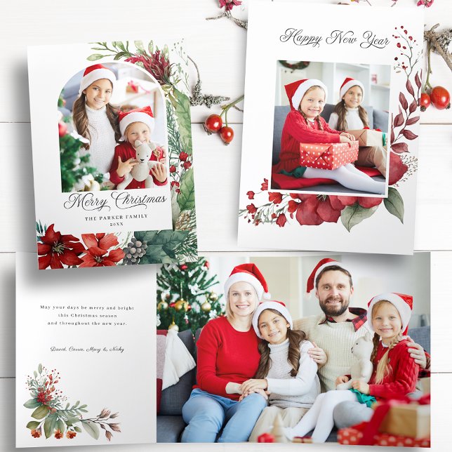 Tarjeta Tríptica Elegante foto de arco botánico navideño (Subido por el creador)