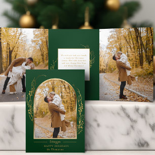 Tarjeta Tríptica Elegante foto de arco de oro dibujado a mano