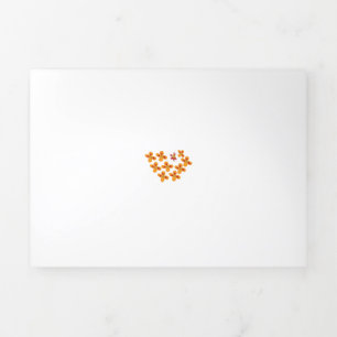 Tarjeta Tríptica Estilo decorativo, Naranja torpe, rojo cornell
