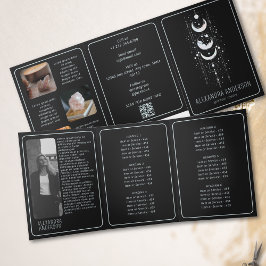 Tarjeta Tríptica Fases celestiales de la luna Código Espiritual Mís