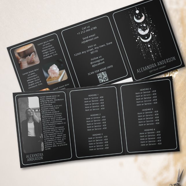 Tarjeta Tríptica Fases celestiales de la luna Código Espiritual Mís (Subido por el creador)