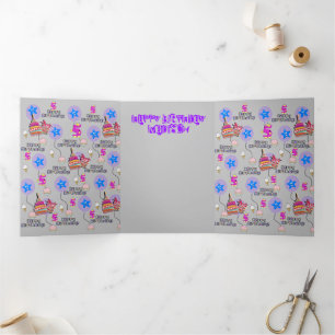 Tarjeta Tríptica Feliz quinto cumpleaños, #5