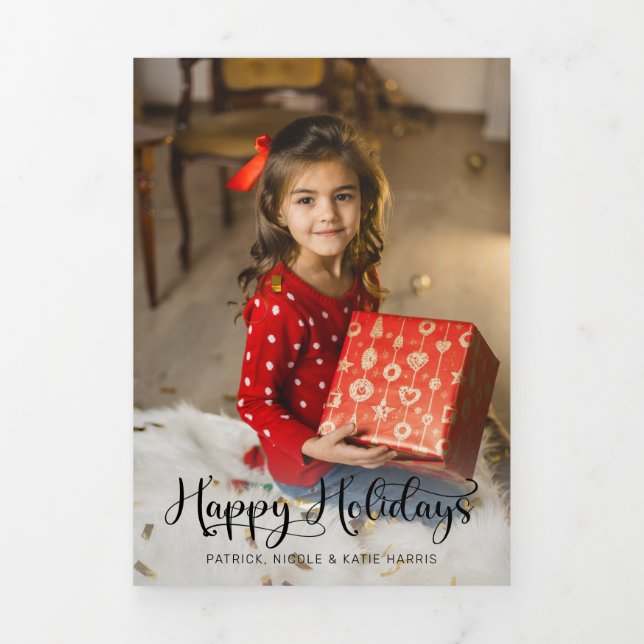 Tarjeta Tríptica Festividad moderna Festividad Feliz Festividad Scr (Foto de portada)