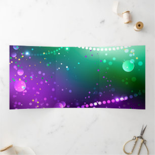 Tarjeta Tríptica Fondo morado festivo Mardi Gras