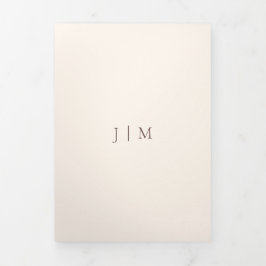 Tarjeta Tríptica Formal Chocolate Brown Modern Wedding