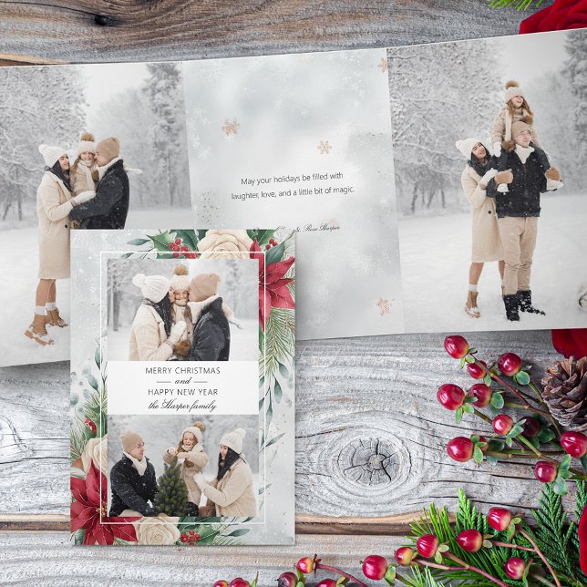 Tarjeta Tríptica Foto clásica de dos botánicos de invierno (Subido por el creador)