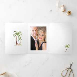 Tarjeta Tríptica Foto de boda de destino en Santa Lucía