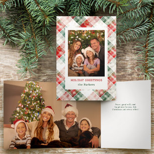 Tarjeta Tríptica Foto de Navidades de acuarela rusa
