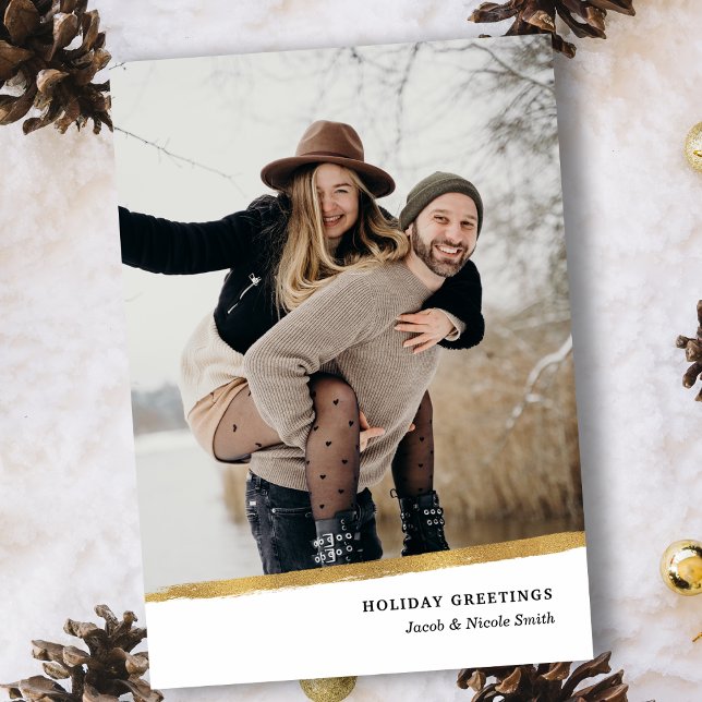 Tarjeta Tríptica Foto de pincel de oro elegante y limpio (Subido por el creador)