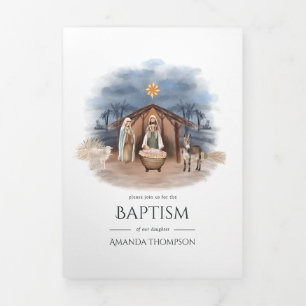 Tarjeta Tríptica Foto religiosa de Navidad Natividad nacimiento Jes