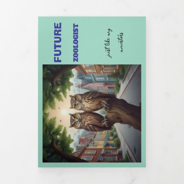 TARJETA TRÍPTICA FUTURO ZOOLOGISTA SE BIEN PRONTO (Foto de portada)