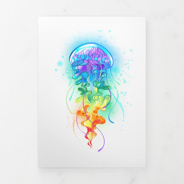 Tarjeta Tríptica Gallito arcoiris (Foto de portada)