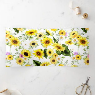 Tarjeta Tríptica Girasol Acuarela 7