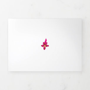 Tarjeta Tríptica Girly Design, Light Gold, Purplish Red