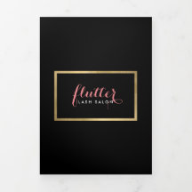 Glam Black Pink Gold Lash Salon Brochure