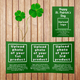 Tarjeta Tríptica Green St. Patrick's Day Business Trifold Card