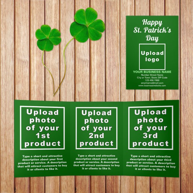 Tarjeta Tríptica Green St. Patrick's Day Business Trifold Card (Green St. Patrick's Day business trifold card)