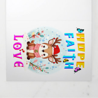 Tarjeta Tríptica Hope Faith Love