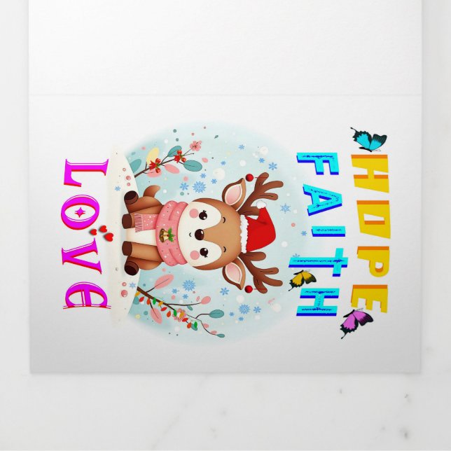 Tarjeta Tríptica Hope Faith Love (Foto de portada)