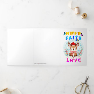 Tarjeta Tríptica Hope Faith Love
