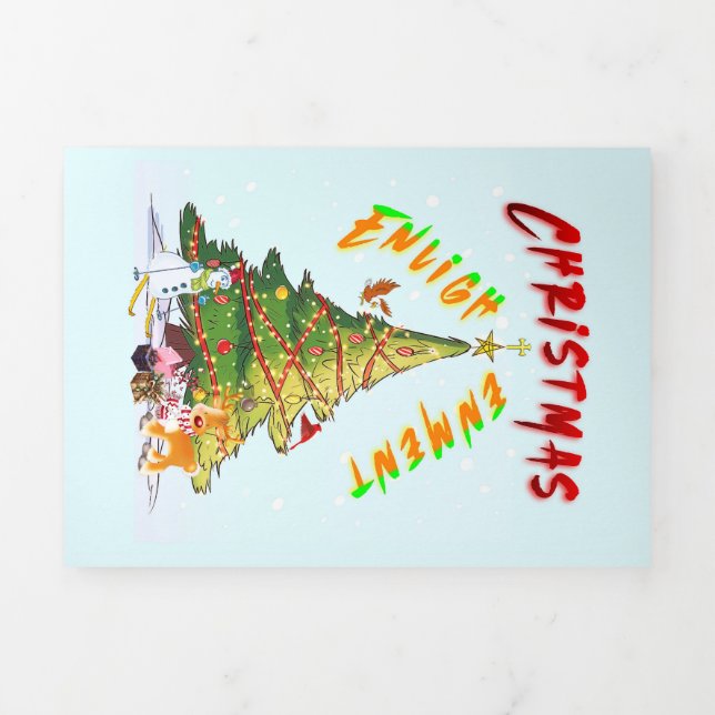 Tarjeta Tríptica Ilustración de navidades (Foto de portada)