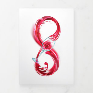 Tarjeta Tríptica Infinito con vino Rojo