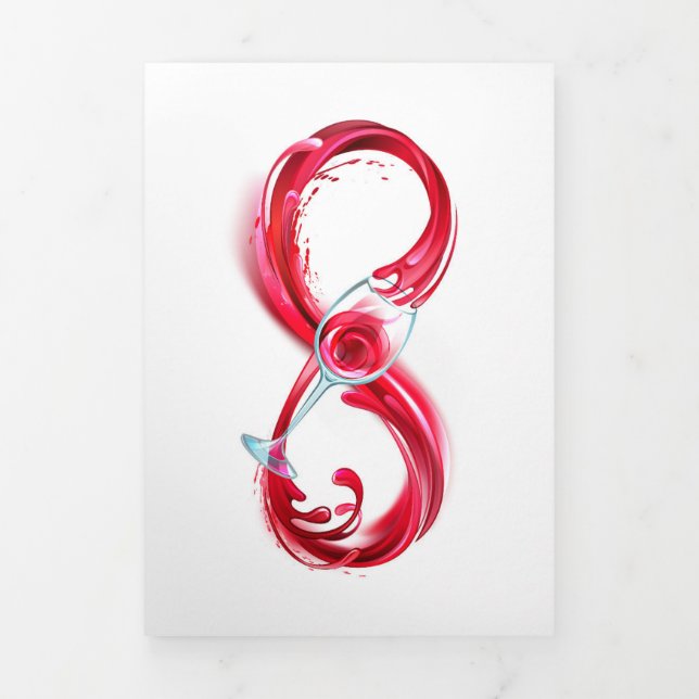 Tarjeta Tríptica Infinito con vino Rojo (Foto de portada)