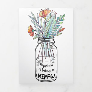 Tarjeta Tríptica La felicidad del arte de la esposa es ser una Mema