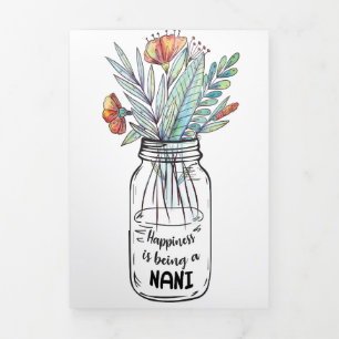 Tarjeta Tríptica La felicidad del arte de la esposa es ser una Nani