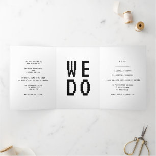 Tarjeta Tríptica Limpio Simple Formal minimal We Do Gamer
