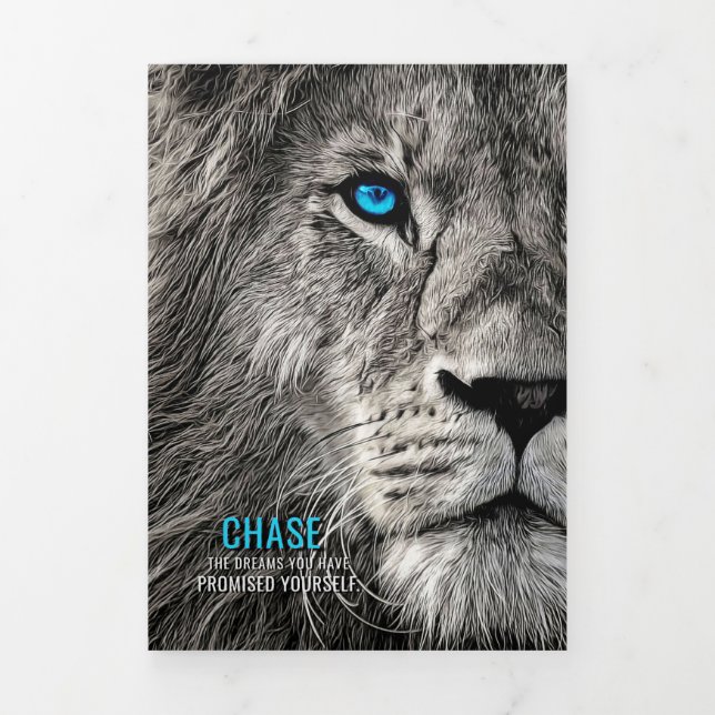 Tarjeta Tríptica Lion Chase Your Dreams (Foto de portada)